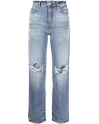 Pinko - Straight-Leg Ripped Jeans - Lyst