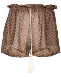 Palmacea - Nair Zigzag-Knit Tassel-Detail Shorts - Lyst