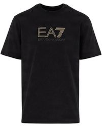 EA7 - Logo-Embroidered T-Shirt - Lyst
