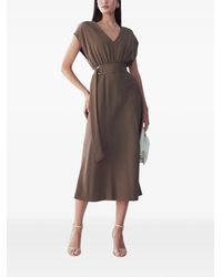 ST MRLO - Vestido Midi Con Cinturón - Lyst