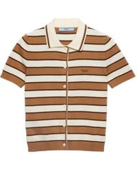 Prada - Knitted Polo Top - Lyst