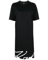 Karl Lagerfeld - Signature Organic-cotton T-shirt Dress - Lyst
