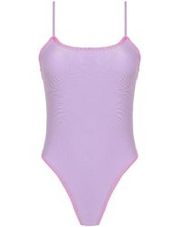 Amir Slama - X Tati Barbieri Blanket-Stitched Star-Cutout Swimsuit - Lyst
