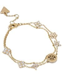 Guess - Crystal-Embellished Flower Bracelet - Lyst