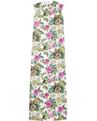 Balenciaga - Ärmelloses Kleid mit Blumen-Print - Lyst