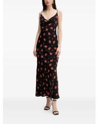 Bardot - Robe Mi-Longue Fleurie À Col Bénitier - Lyst