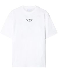 Off-White c/o Virgil Abloh - Arrow-embroidered Cotton T-shirt - Lyst