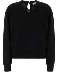 Lanvin - Bow-Detail V-Neck Sweater - Lyst