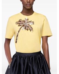 Rabanne - Palm-Tree-Embroidered T-Shirt - Lyst
