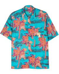 DIESEL - Bmowt-adrian Palm-tree Print Shirt - Lyst