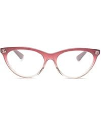 Gucci - Cat-Eye-Brille Mit Gg-Logo - Lyst