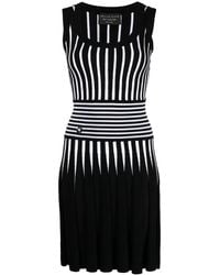 Philipp Plein - Stripe-print Knitted Short Dress - Lyst