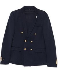 Daniele Alessandrini - Double-Breasted Textured-Finish Blazer - Lyst