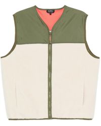 A.P.C. - Fleece-Paneled Zip-Up Vest - Lyst