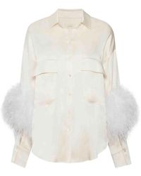 LAPOINTE - Flap-Pockets Ostrich-Feather Shirt - Lyst