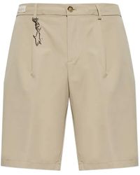Paul & Shark - Short Plissé À Taille Ceinturée - Lyst