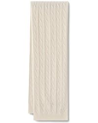 GANT - Cable-Knit Embroidered-Logo Scarf - Lyst