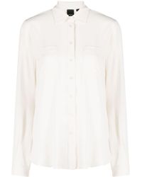Pinko - Crepe De Chine Classic-collar Shirt - Lyst