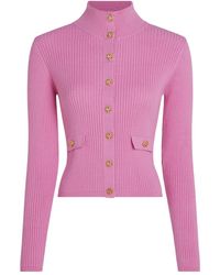 Karl Lagerfeld - Gerippter Cardigan mit Stehkragen - Lyst