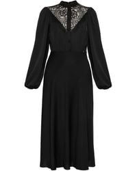 Nissa - Lace-Detail Midi Dress - Lyst