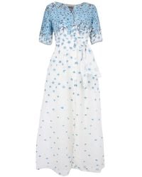 Baruni - Lobelia Floral-Print Tie Maxi Dress - Lyst