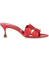 Manolo Blahnik - Haribal Appliqué Leather Sandals - Lyst