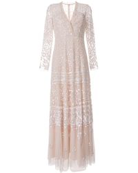 Needle & Thread Verfraaide Maxi-jurk - Roze