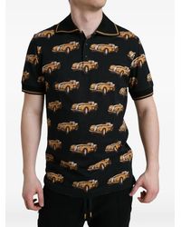 Dolce & Gabbana - Car-Print Polo Shirt - Lyst