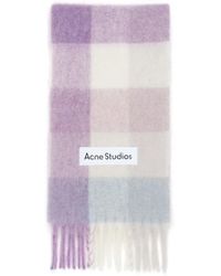 Acne Studios - Karierter Schal mit Logo-Applikation - Lyst
