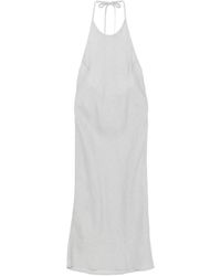 James Perse - Vestido de lino con cuello halter - Lyst