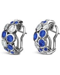 Pragnell - 18Kt Bubbles Sapphire And Diamond Half-Hoop Earrings - Lyst