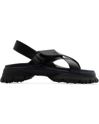 Burberry - Crossover-straps Leather Sandals - Lyst