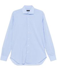 Barba Napoli - Chemise Boutonnée À Col Italien - Lyst