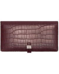 Ganni - Portemonnee Met Omslag En Krokodillen-Reliëf - Lyst