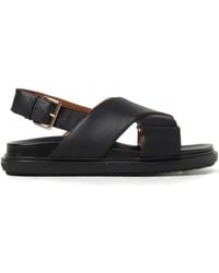 Marni - Fussbett Crisscross Buckled Flat Sandals - Lyst