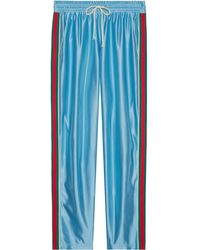 Gucci - Web Stripe Shiny Jersey Track Pants - Lyst