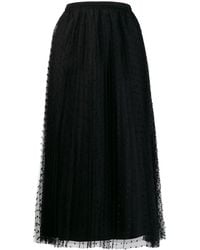 RED Valentino - Polka Dot Midi Skirt - Lyst