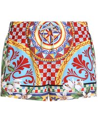 Dolce & Gabbana - Caleçon De Bain En Nylon Imprimé Carretto - Lyst