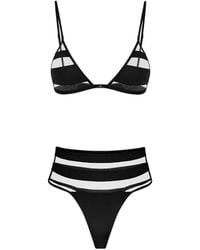 Elisabetta Franchi - Striped Sheer Bikini - Lyst