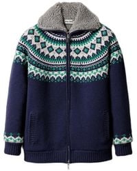 Miu Miu - Wool And Fleece Cardigan With Zipper - Lyst