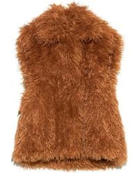 Bimba Y Lola - Oversized Toffee Fur Vest - Lyst