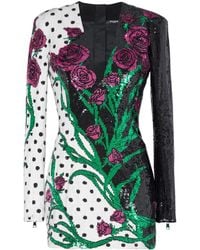 Balmain - V-Neck Sequin Minidress - Lyst