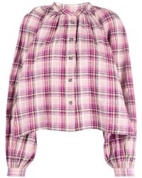 Isabel Marant - Blandine Checked Cotton-blend Shirt - Lyst
