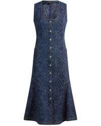 Etro - Jacquard Denim Midi Dress - Lyst