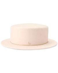 Maison Michel - Augusta Bead-Trim Boater Hat - Lyst