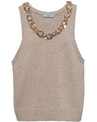 Prada - Sequinned Wool-Cashmere Top - Lyst