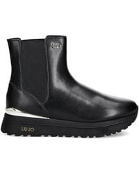 Liu Jo - Logo Plaque Platform Chelsea Boots - Lyst
