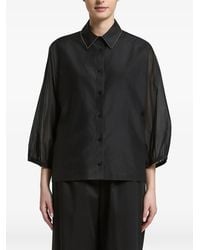 Peserico - Sheer-Panelled Puff-Sleeve Shirt - Lyst