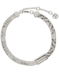 Burberry - Engraved Check B Charm Bracelet - Lyst