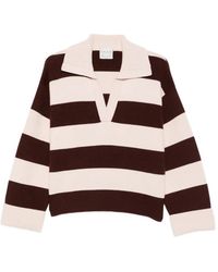 forte_forte - Striped Polo-Collar Sweater - Lyst